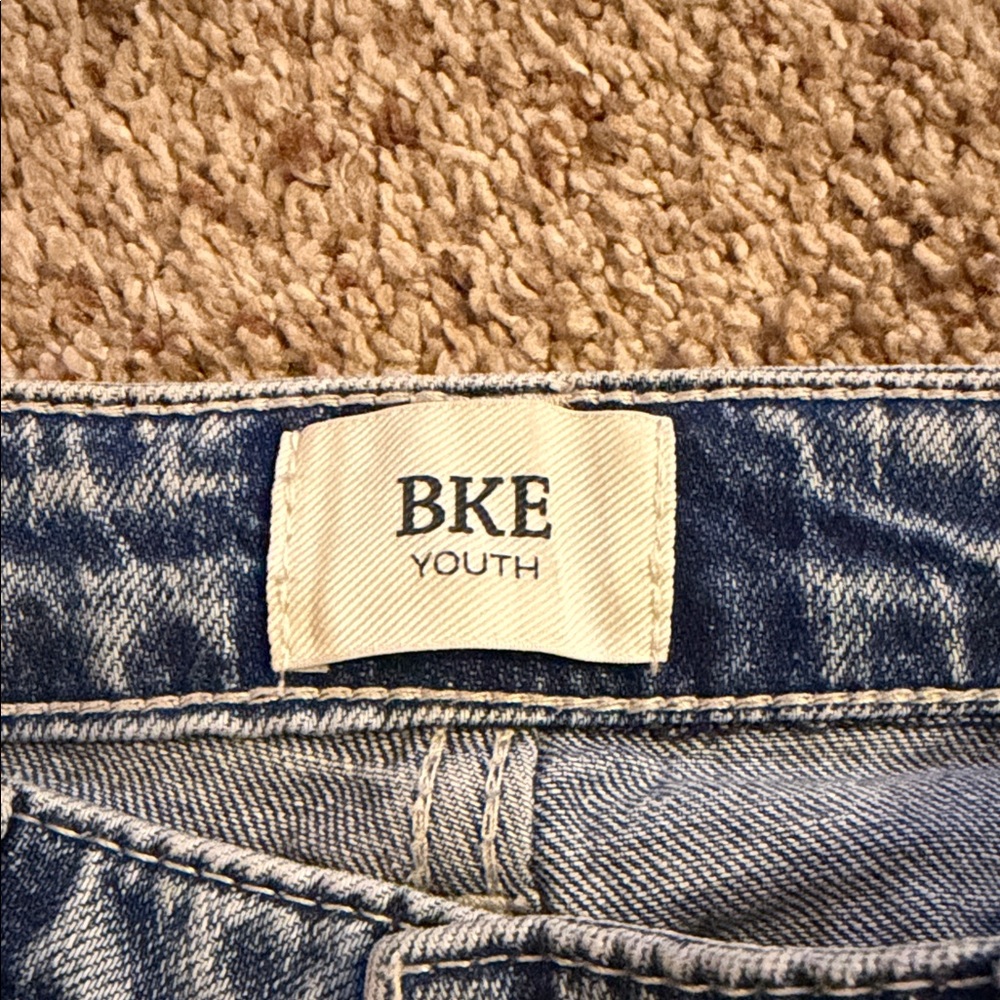 BKE Light Blue Distressed Flare Jeans - Picture 2 of 7